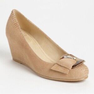 Stuart Weitzman | Women’s tan textured leather tortoise shell Bucalina heels 7.5